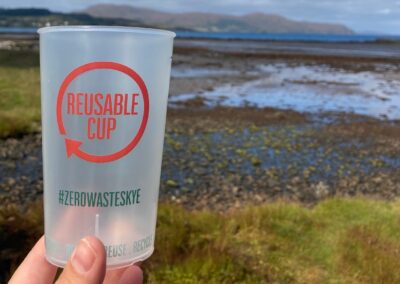 Re-usable cup with the words Zero Waste Skye