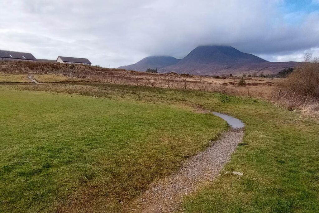 path with hills in background